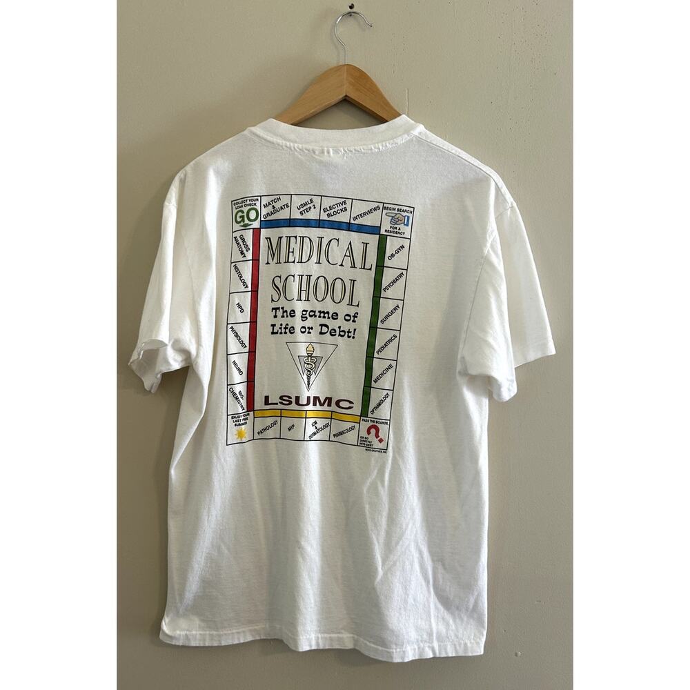 Vintage 90s LSUMC LSU Medical School T-shirt Game of Life or Debt T-shirt Large